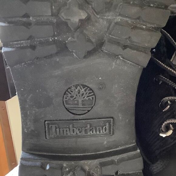 timberland New CONDITION MEN FUR LINED BLACK LEATHER BOOTS SIZE 8.5 - Picture 5 of 7